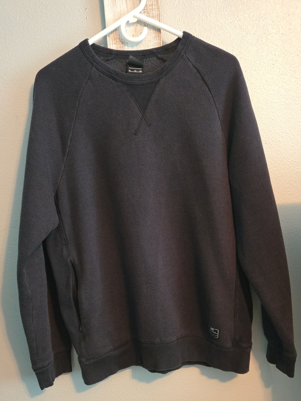 Nike Women's Crewneck Waffle Knit Sweatshirt - Black